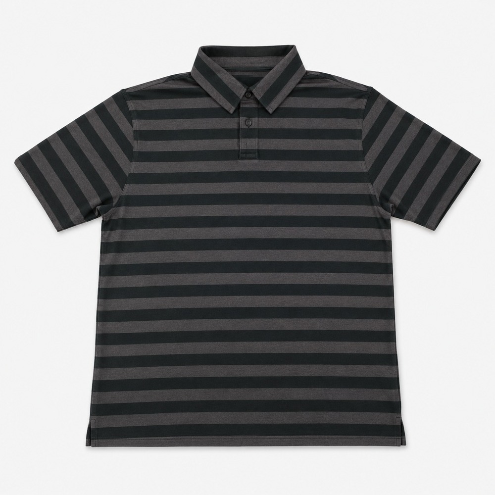 Under Armour HeatGear Polo Shirt Mens Large Black Gray Striped Loose Golf